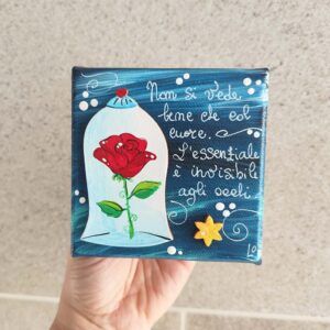 Tela 10cm x 10cm piccolo principe rosa grande