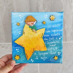 Tela 15cm x 15cm piccolo principe stella