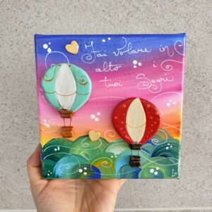 Tela 15cm x 15cm mongolfiere