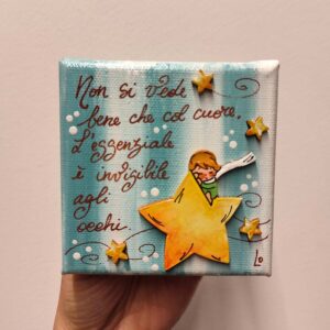 Tela 10cm x 10cm piccolo principe stella grande