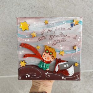 Tela 15cm x 15cm piccolo principe e volpe