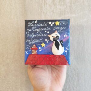 Tela 10cm x 10cm animali - gattino sul tetto