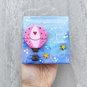 Tela 10cm x 10cm mongolfiera e stelline